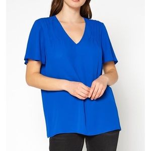 NWT Eloquii V-neck Flutter Sleeve Blouse